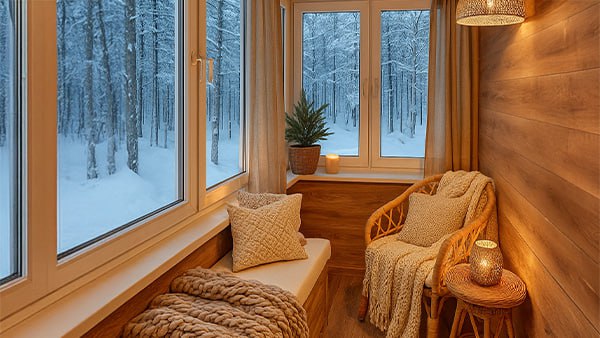 Тёплое остекление балкона рамами ПВХ